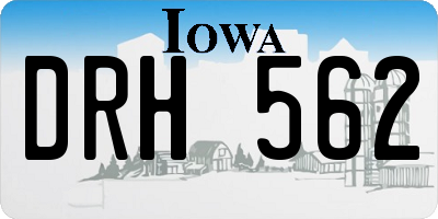 IA license plate DRH562