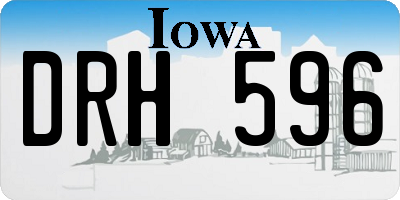 IA license plate DRH596