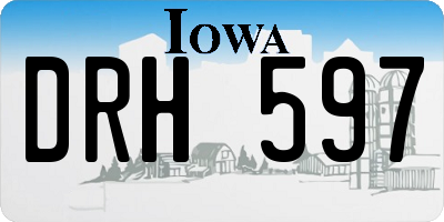 IA license plate DRH597