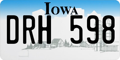 IA license plate DRH598