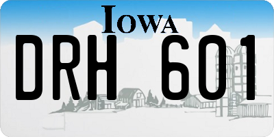 IA license plate DRH601