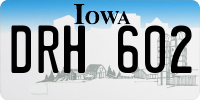 IA license plate DRH602