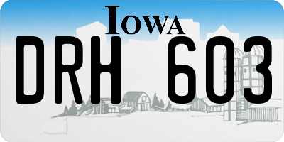 IA license plate DRH603