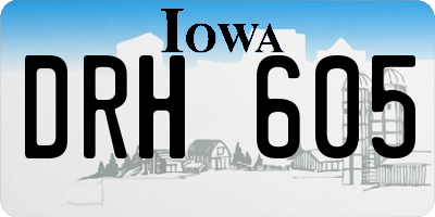 IA license plate DRH605