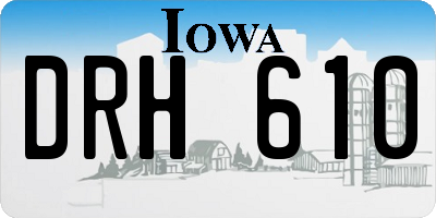 IA license plate DRH610