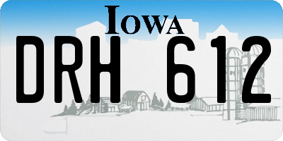 IA license plate DRH612
