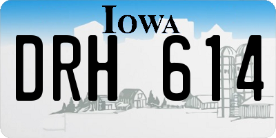 IA license plate DRH614