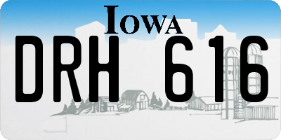 IA license plate DRH616