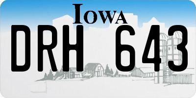 IA license plate DRH643