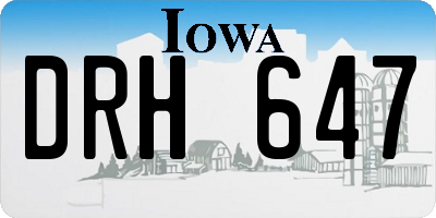 IA license plate DRH647