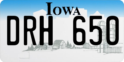 IA license plate DRH650