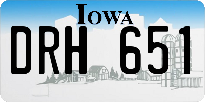 IA license plate DRH651