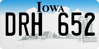 IA license plate DRH652