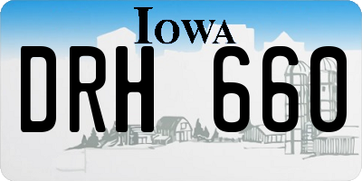IA license plate DRH660
