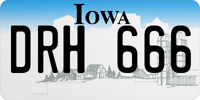 IA license plate DRH666