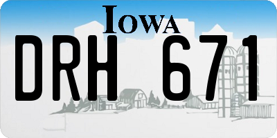 IA license plate DRH671