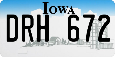 IA license plate DRH672