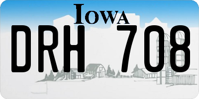 IA license plate DRH708