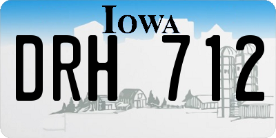 IA license plate DRH712