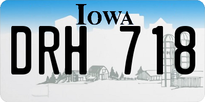 IA license plate DRH718