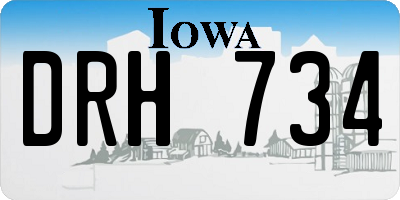 IA license plate DRH734