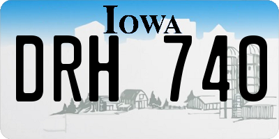 IA license plate DRH740