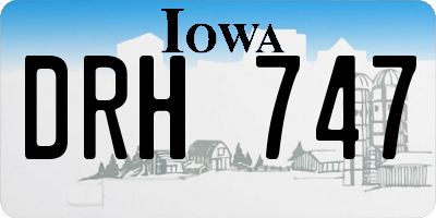 IA license plate DRH747