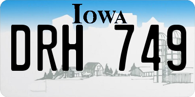 IA license plate DRH749