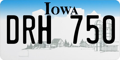 IA license plate DRH750