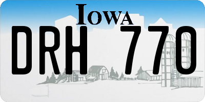 IA license plate DRH770