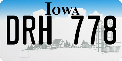 IA license plate DRH778