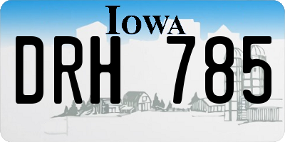 IA license plate DRH785