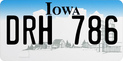 IA license plate DRH786