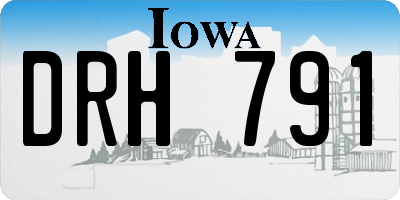 IA license plate DRH791