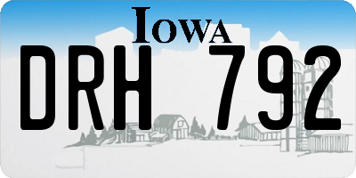 IA license plate DRH792