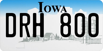 IA license plate DRH800