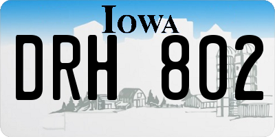 IA license plate DRH802
