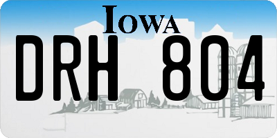 IA license plate DRH804