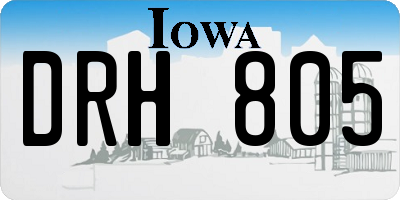 IA license plate DRH805