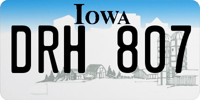 IA license plate DRH807