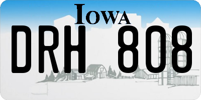 IA license plate DRH808