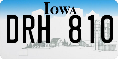 IA license plate DRH810