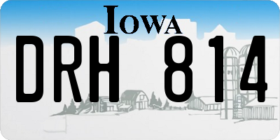 IA license plate DRH814