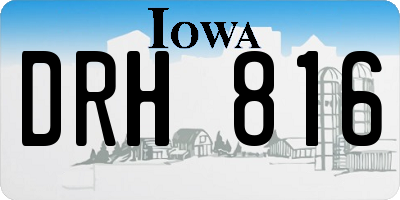 IA license plate DRH816