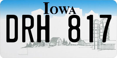 IA license plate DRH817