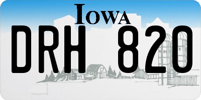 IA license plate DRH820