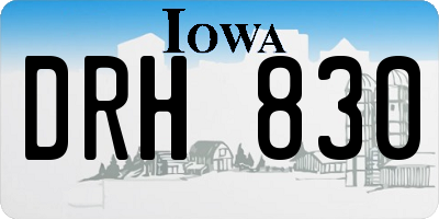 IA license plate DRH830