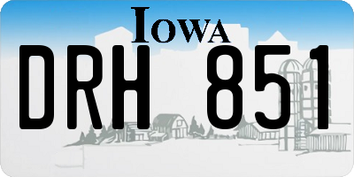 IA license plate DRH851