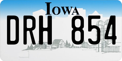 IA license plate DRH854