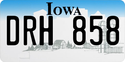 IA license plate DRH858
